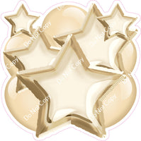 Flat Champagne Balloon & Star Bundle