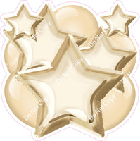 Flat Champagne Balloon & Star Bundle