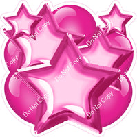 Flat Hot Pink Balloon & Star Bundle