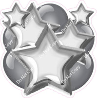 Flat Silver Balloon & Star Bundle