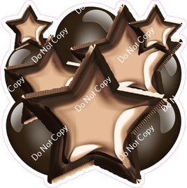 Flat Chocolate Balloon & Star Bundle