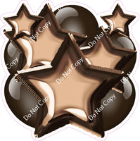 Flat Chocolate Balloon & Star Bundle