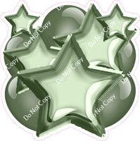 Flat Sage Balloon & Star Bundle