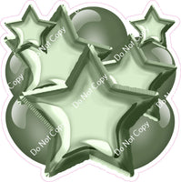 Flat Sage Balloon & Star Bundle