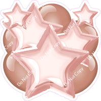 Flat Rose Gold Balloon & Star Bundle