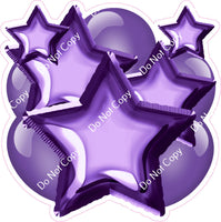 Flat Purple Balloon & Star Bundle