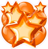 Flat Orange Balloon & Star Bundle