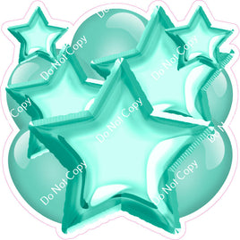 Flat Mint Balloon & Star Bundle