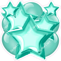 Flat Mint Balloon & Star Bundle