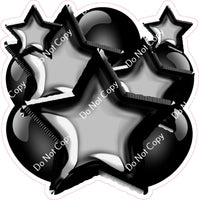 Flat Black Balloon & Star Bundle