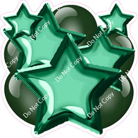 Flat Hunter Green Balloon & Star Bundle