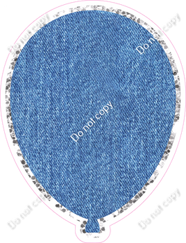 Denim & Light Silver Sparkle Balloon