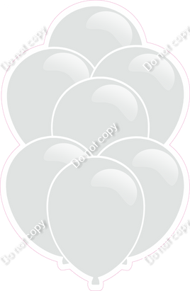 Flat Light Silver / Light Grey XL Balloon Bundle