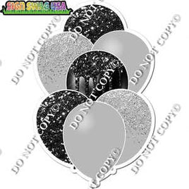 Light Silver & Black Balloon Bundle