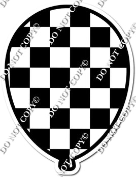 Flat Black & White Checker Balloon