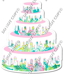 Teal Floral Cake