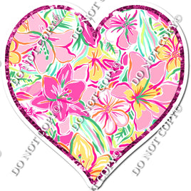 Pink Floral Heart
