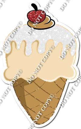 Ice Cream Cone with Cherry - No Face - w/ Variants