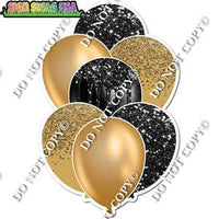 Gold & Black Balloon Bundle