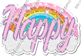 Baby Pink Happy & Rainbow