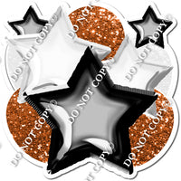 Black, White, Orange Balloon & Star Bundle