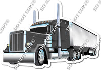 Semi Truck & Trailer - Grey w/ Variants