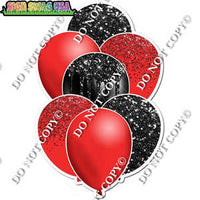 Red & Black Balloon Bundle Yard Cards