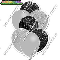 Light Silver & Black Balloon Bundle