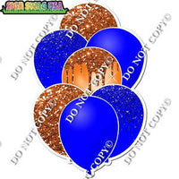 Blue & Orange Balloon Bundle Yard Cards