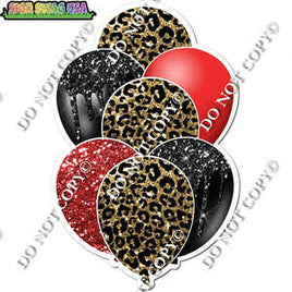 Leopard, Red, Black Balloon Bundle