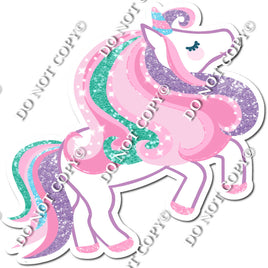 Pink & Teal Unicorn Standing on Back Feet w/ Variants