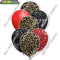 Leopard, Red, Black Balloon Bundle