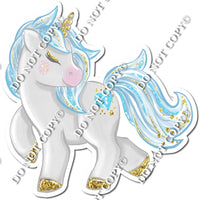 White & Baby Blue Unicorn w/ Variants