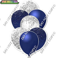Navy Blue & Light Silver Balloon Bundle