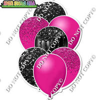 Pink & Black Balloon Bundle Yard Cards