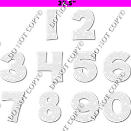 23.5" KG 10 pc White Sparkle - 0-9 Number Set