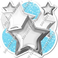 Silver & Baby Blue Balloon & Star Bundle