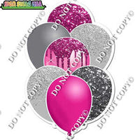 Hot Pink, Light Silver, Silver Balloon Bundle