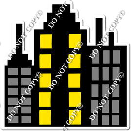 Buildings - Yellow & Grey Windows w/ Variants