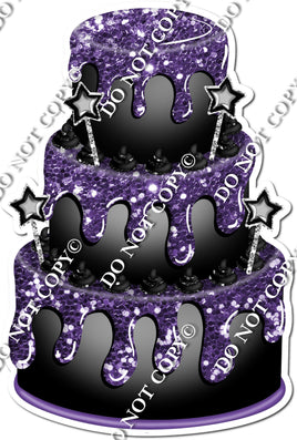 Black Cake with Purple Drip