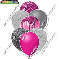 Hot Pink, Light Silver, Silver Balloon Bundle