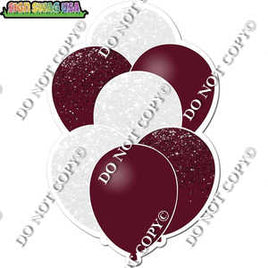 Burgundy & White Balloon Bundle