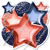 Coral & Navy Blue Balloon & Star Bundle