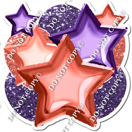 Coral & Purple Balloon & Star Bundle