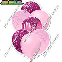Baby Pink & Pink Balloon Bundle Yard Cards
