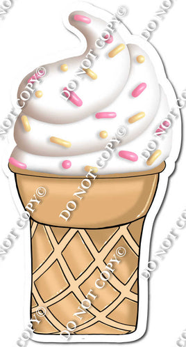 Ice Cream Cone - White with Sprinkles w/ Variants