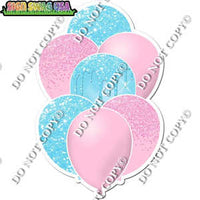 Baby Pink & Baby Blue Balloon Bundle Yard Cards
