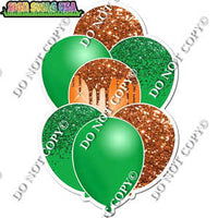 Green & Orange Balloon Bundle Yard Cards