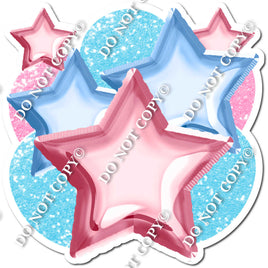 Baby Pink & Baby Blue Balloon & Star Bundle