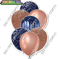 Rose Gold & Navy Blue Balloon Bundle